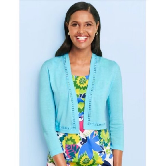 Tropical Kelly Green Sateen Sleeveless Sheath Dress w/ Ruffle Hem Talbots 6 P - Picture 2 of 8